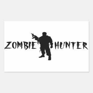 ZOMBIE HUNTER-STICKER REKTANGULÄRT KLISTERMÄRKE