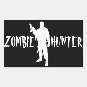 ZOMBIE HUNTER-Sticker Rektangulärt Klistermärke