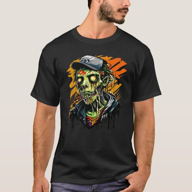 Zombie i Huvan T Shirt (Framsida)