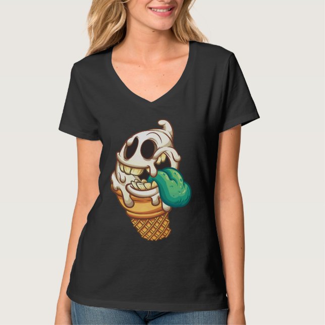 Zombie Ice Cream Truck Monster T Shirt (Framsida)