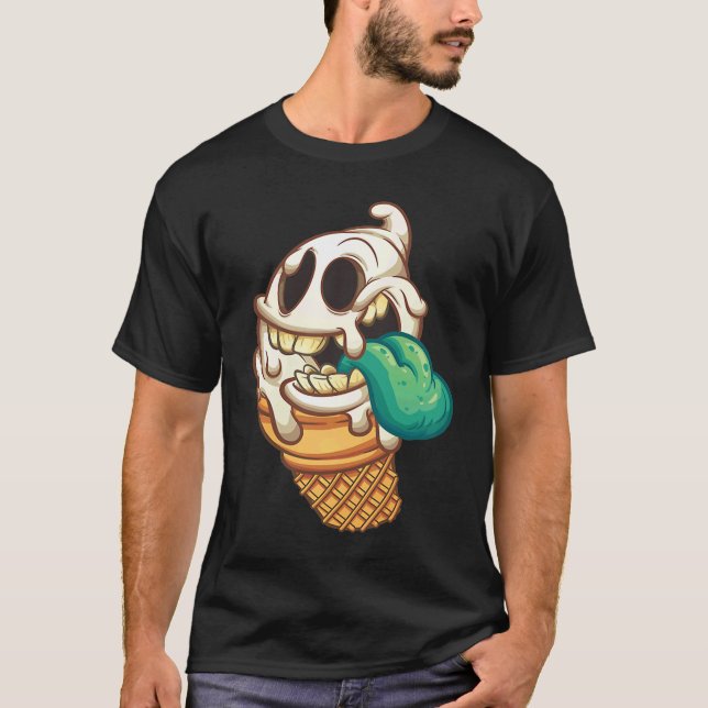 Zombie Ice Cream Truck Monster T Shirt (Framsida)
