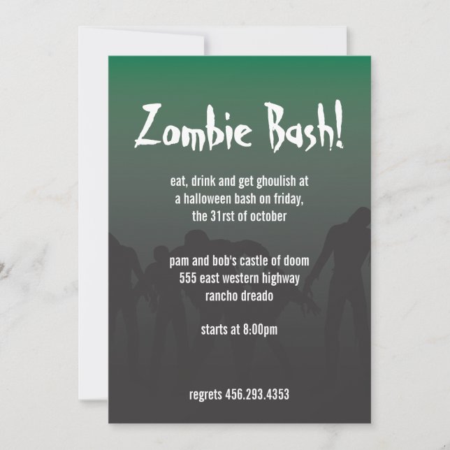 Zombie Inbjudningar (Framsida)