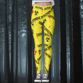 Zombie Infekterad försiktighet Blodet spatterat Leggings