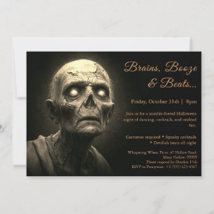 Zombie Invasion Halloween Costume Party Inbjudningar