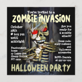 Zombie Invasion Halloween-fest Invitation Inbjudningar