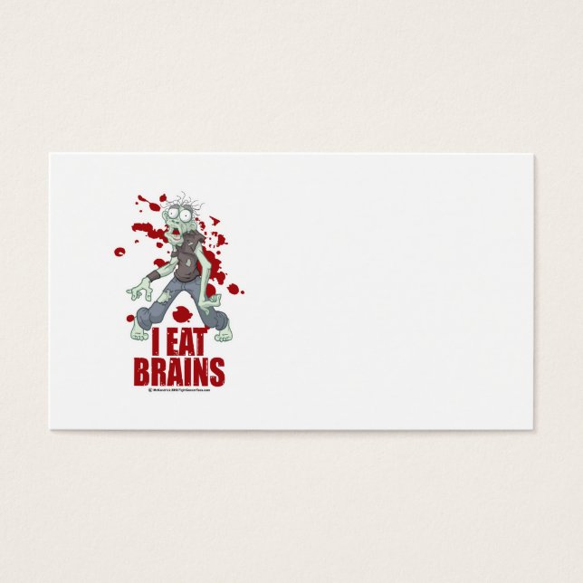 Zombie, jag äter Brains Visitkort (Framsidan)