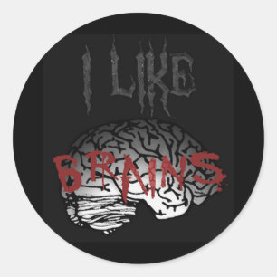 Zombie: Jag gillar Brains Runt Klistermärke