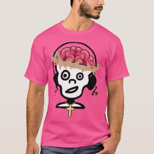 Zombie Jesus gillar musik med svarta hörlurar T Shirt