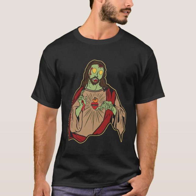 Zombie Jesus Risen Easter Sunday Religous Christ J T Shirt (Framsida)