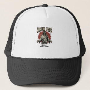 Zombie Jesus Vintage Gravyr Rolig T-Shirt Design_ Keps