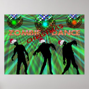 Zombie jul Disco Dance Poster