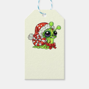 Zombie jul Snigel Presentetikett