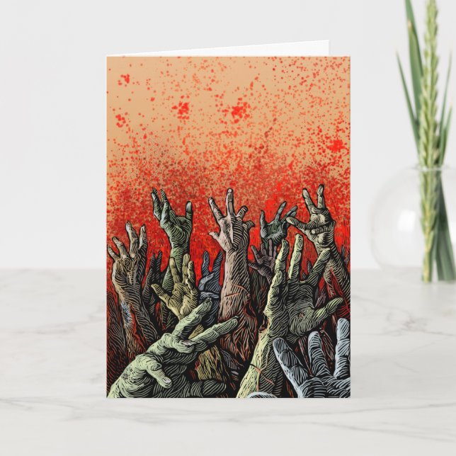 Zombie Julafton Card Helgkort (Framsida)