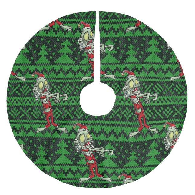 zombie julafton Santa Julgransmatta Borstad Polyester (Framsidan)