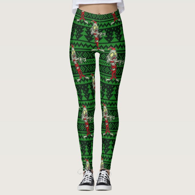 zombie julafton Santa Leggings (Framsida)