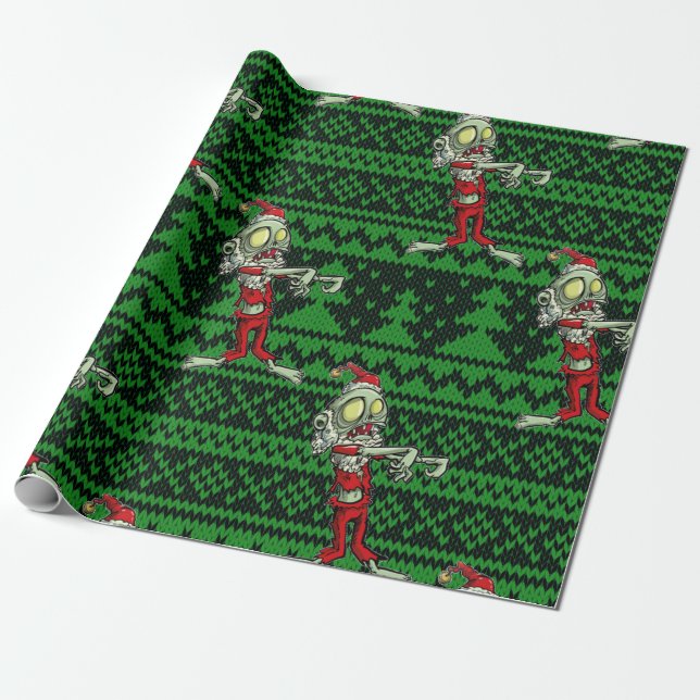 zombie julafton Santa Presentpapper (Utrullad)