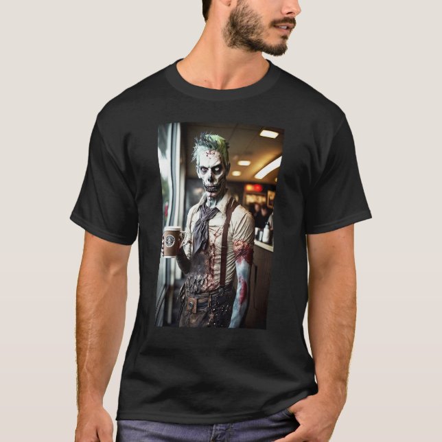 Zombie kaffebarkeeper   Zombies i vardagslivet S T Shirt (Framsida)