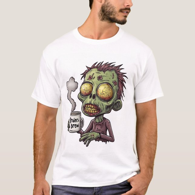  Zombie kaffetid T Shirt (Framsida)