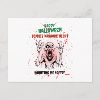 Zombie Karaoke Night – Funny Halloween Party Helg Vykort