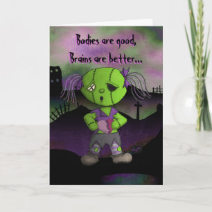 Zombie Kärlek Bodies Brains and hearts Valentine Helgkort