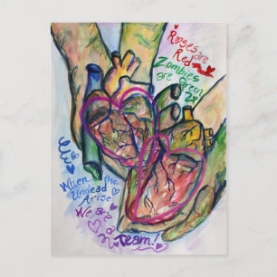 Zombie Kärlek Dikt Art Painting Postcard Vykort