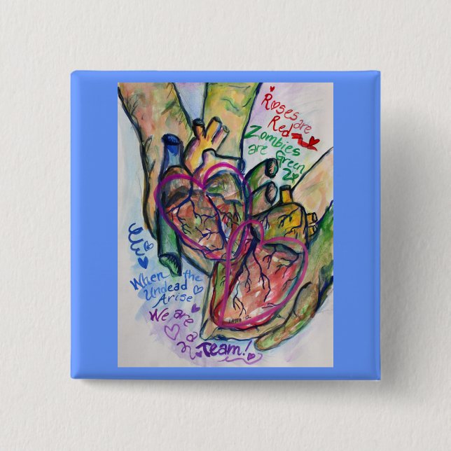 Zombie Kärlek Pendant Anpassningsbar Stift eller B Knapp (Framsida)