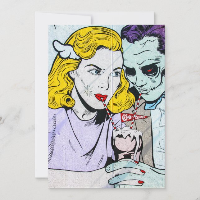 zombie kärlek skaka tack kort (Framsida)