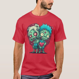 Zombie kärleksvalentin skräck monster Halloween Go T Shirt