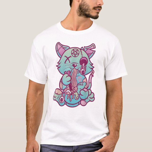 Zombie Katt| Katter och Ramen| Ramen Cats| T Shirt (Framsida)