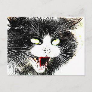 Zombie Katt Postkort Vykort