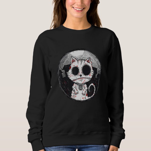 Zombie Katt   Zombie Katt  Halloween T Shirt (Framsida)