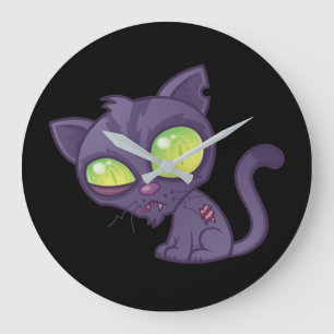 Zombie Kattunge Stor Klocka