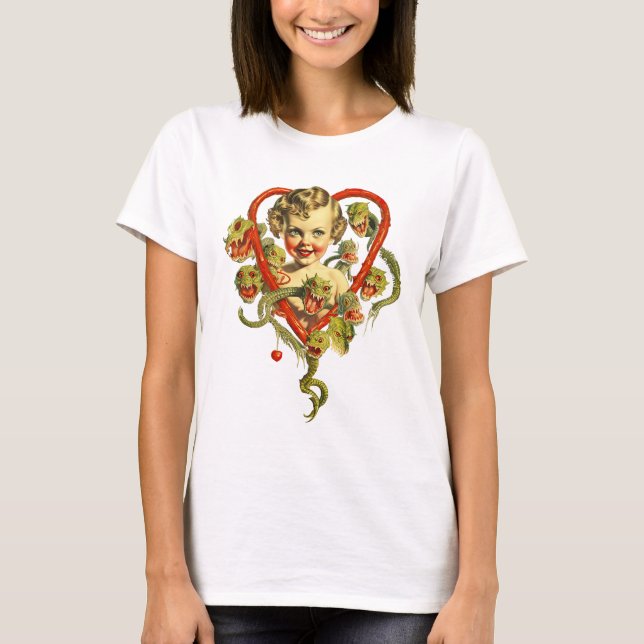 zombie kerub engel monster häxa halloween  t shirt (Framsida)