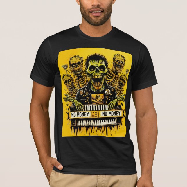 Zombie Keytar T Shirt (Framsida)