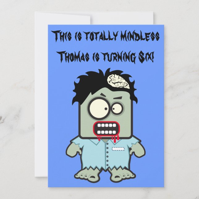 Zombie Kids Halloween Födelsedagsfest Inbjudningar (Framsida)