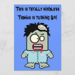 Zombie Kids Halloween Födelsedagsfest Inbjudningar