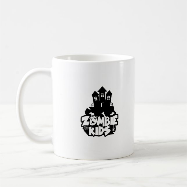Zombie Kids Haunted House Kaffemugg (Vänster)