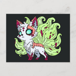 Zombie Kitsune Vykort