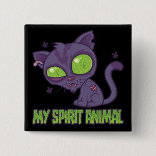 Zombie Kitten Är Min Andliga Djur Knapp