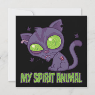Zombie Kitten Är Min Andliga Djur Kort