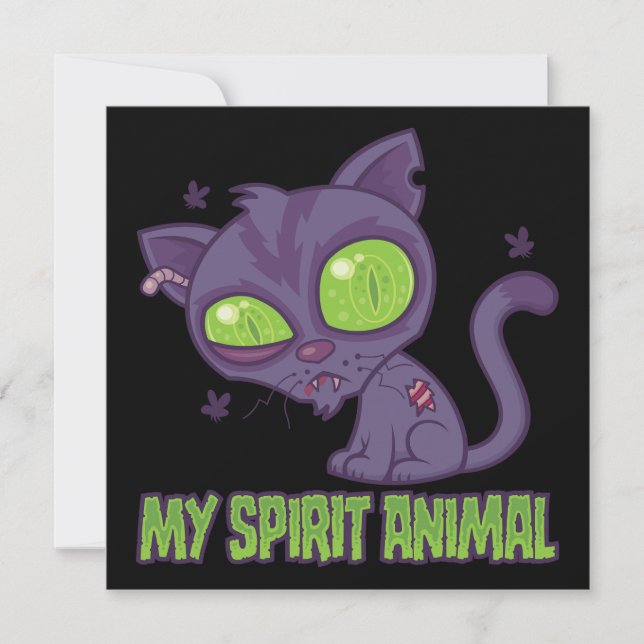 Zombie Kitten Är Min Andliga Djur Kort (Framsida)