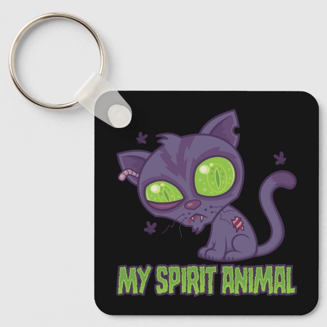 Zombie Kitten Är Min Självsdjur Nyckelring (Framsida)