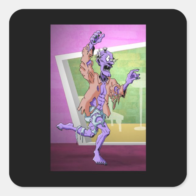 Zombie-klistermärke Fyrkantigt Klistermärke (Framsida)