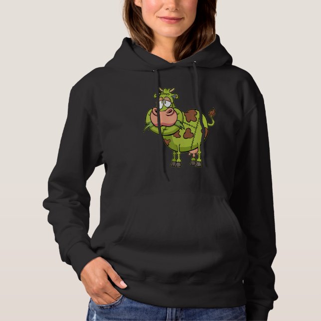 Zombie Ko Lazy Halloween Kostym  Gårdsdjur Gård T Shirt (Framsida)
