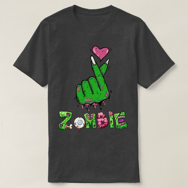 Zombie Kpop Heart T Shirt (Design framsida)