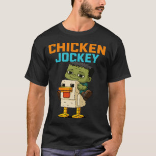 Zombie Kyckling Zombie Jockey Pixel Rolig Spelare T Shirt