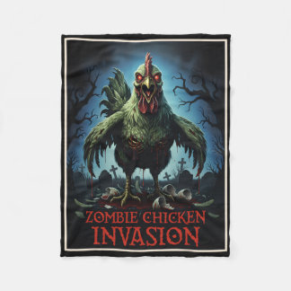 Zombie Kycklinginvasion Odöda Gård Horror Fleecefilt