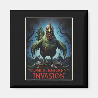 Zombie Kycklinginvasion Odöda Gård Horror Magnet