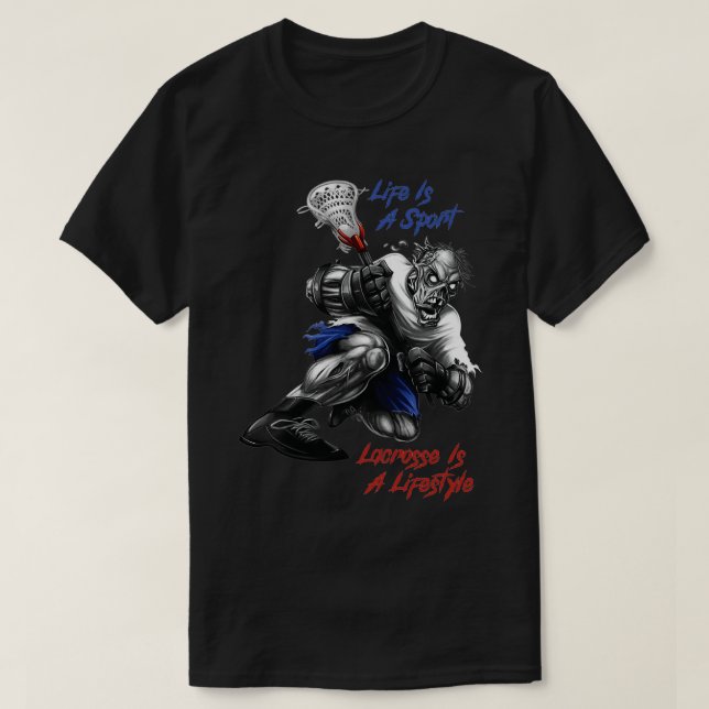 Zombie Lacrosse är en livsstil T Shirt (Design framsida)