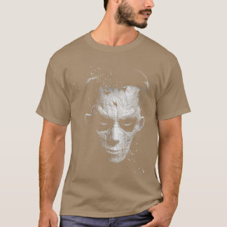 Zombie läskigt hieroglyfiskt ansikte odöd skräck g t shirt